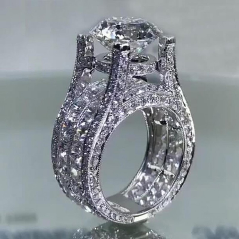 NWT White Sapphire 925 Sterling Silver Ring, ring size 5, Joancee
